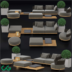 Set of Minotti Quadrado furniture
